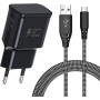 Cargador para Samsung Carga Rapida, Cargador Universal Movil con 2M Cable USB Tipo C Nylon para Samsung Galaxy S23/S22/S21
