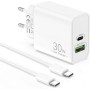 30W USB C Cargador para iPhone 16/15 Pro MAX Plus 16e, iPad Pro/Air, iPad 10th Generación, Accesorios Rapida Cargador Carga