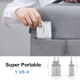 2-Pack Cargador USB C, Cargador Phone Carga Rapida PD 3.0, Enchufe Cargador de 4-Puerto, Adaptador de Cargador Múltiple Tipo-C