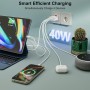 2-Pack Cargador USB C, Cargador Phone Carga Rapida PD 3.0, Enchufe Cargador de 4-Puerto, Adaptador de Cargador Múltiple Tipo-C