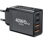 2-Pack Cargador USB C, Cargador Phone Carga Rapida PD 3.0, Enchufe Cargador de 4-Puerto, Adaptador de Cargador Múltiple Tipo-C