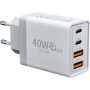2-Pack Cargador USB C, Cargador Phone Carga Rapida PD 3.0, Enchufe Cargador de 4-Puerto, Adaptador de Cargador Múltiple Tipo-C