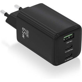 CARGADOR AISENS GAN 65W 2XUSB-C PD3.0 QC4.0 1XUSB-A QC3.0 NEGRO