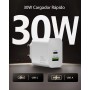 30W Cargador USB C Enchufe para iPhone 16 16e 15 14 13 12 11 Pro MAX Mini SE XS XR X, iPad Pro/Air, Galaxy, Pixel, 2-Puertos