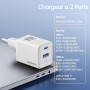 NOHON Cargador USB C Rapida：35W GAN Cargador USB C, Cargador Carga Rapida con 1M Cable Typ-C de 60W, 2-Puerto Enchufe USB C