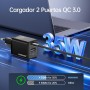 NOHON Cargador USB C Rapida：35W GAN Cargador USB C, Cargador Carga Rapida con 1M Cable Typ-C de 60W, 2-Puerto Enchufe USB C