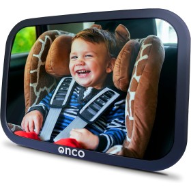 Onco Espejo Coche Bebé Asiento Trasero - 100% Irrompible, Espejo Bebé Coche, Ajuste Universal, Rotación de 360°, Resistente a