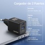 NOHON Cargador USB C Rapida：35W GAN Cargador USB C, Cargador Carga Rapida con 1M Cable Typ-C de 60W, 2-Puerto Enchufe USB C