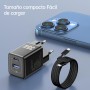 NOHON Cargador USB C Rapida：35W GAN Cargador USB C, Cargador Carga Rapida con 1M Cable Typ-C de 60W, 2-Puerto Enchufe USB C