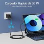 NOHON Cargador USB C Rapida：35W GAN Cargador USB C, Cargador Carga Rapida con 1M Cable Typ-C de 60W, 2-Puerto Enchufe USB C