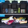 URAQT Organizador Maletero, Bolsas de Malla para Coche con 9 Bolsillos, Correa Ajustable y 3 Cinta de Fijación, Adecuado para