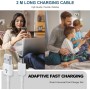 2 Pack Cargador Tipo C Carga Rapida, con Cable USB C 2M, Enchufe para Samsung Galaxy A54 A53 A51 A33 A20e A14 A13 M54 M53 M34