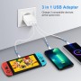 Cargador USB Multiple, Enchufe 5V-3.1A/2A/1A Con 3 Puertos 15.5W - Adaptador Compatible Con iPhone, Samsung, Tabletas, Lector