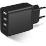 Cargador USB Multiple, Enchufe 5V-3.1A/2A/1A Con 3 Puertos 15.5W - Adaptador Compatible Con iPhone, Samsung, Tabletas, Lector