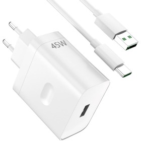 45W Cargador USB y Cable USB C para Oppo A60 A80,SUPERVOOC Carga Rápida Adaptador Cargador y Tipo C Cable 1Metro para Oppo