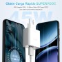 45W Cargador USB y Cable USB C para Oppo A60 A80,SUPERVOOC Carga Rápida Adaptador Cargador y Tipo C Cable 1Metro para Oppo