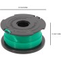 GNXfixt 6 bobinas de hilo para Black & Decker GL7033 GL8033 GL9035, longitud 6 m, de nailon, diámetro de 2 mm, color verde