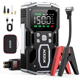 ACEZUK Arrancador de Batería de Coche 7000A, Compresor de Aire 150PSI, 26800mAh Arrancador de Coches para Vehículo(Toda Gasolina