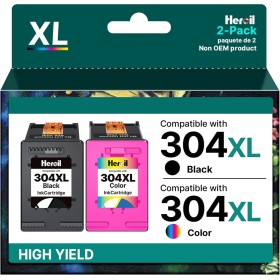 Heroil 304 XL 304XL Cartuchos de Tinta para HP 304 XL Cartuchos 304XL Negro y Color Compatible para HP Envy 5010 5020 5030 5032