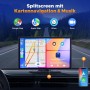 Volam Portátil Radio Coche con Inalámbrico A-pple Carplay & Android Auto,9 Pulgadas Autoradio Estéreo IPS Pantalla Táctil con