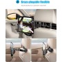 Zommuei Soporte Tablet Coche, Soporte Reposacabezas Asiento Trasero para automóvil 360°Rotación Soporte de Montaje Extensible