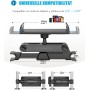Zommuei Soporte Tablet Coche, Soporte Reposacabezas Asiento Trasero para automóvil 360°Rotación Soporte de Montaje Extensible