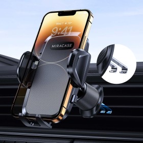 Miracase Soporte Movil Coche [Doble Gancho Metálico] Estable y Robusto, Ajustable a 360 Grados, Suporte Telemovel Carro