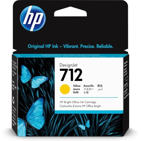 HP 712 3ED69A Amarillo, Cartucho de Tinta Original HP, de 29 ml, para Impresoras Plotter de Gran Formato HP DesignJet Series