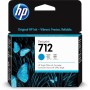 HP 712 3ED67A Cian, Cartucho de Tinta Original HP, de 29 ml, para Impresoras Plotter de Gran Formato HP DesignJet Series T2500,
