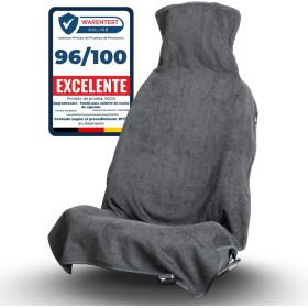 Upgrade4cars Funda de Asiento Delantero para Coche Anti-Sudor Gris | Cubre-Asiento Universal en Algodón Anticalor | Protector