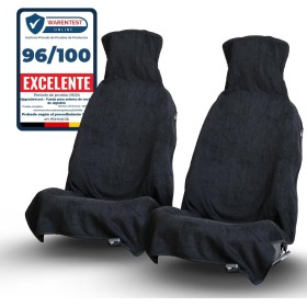 Upgrade4cars 2 x Funda de Asiento Delantero para Coche Anti-Sudor Negro | Cubre-Asiento Universal en Algodón Anticalor |