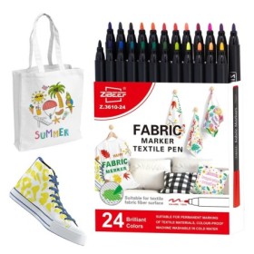 12/24 colores/juego impermeable Colorfast tela textil rotulador perman