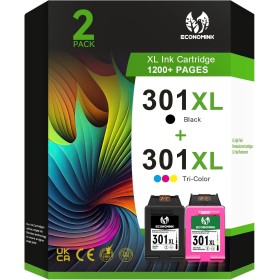 Economink 301XL Cartuchos de Tinta, 301 XL Negro y Color Remanufacturado para HP 301XL Cartucho de Tinta, para DeskJet 2540 1510