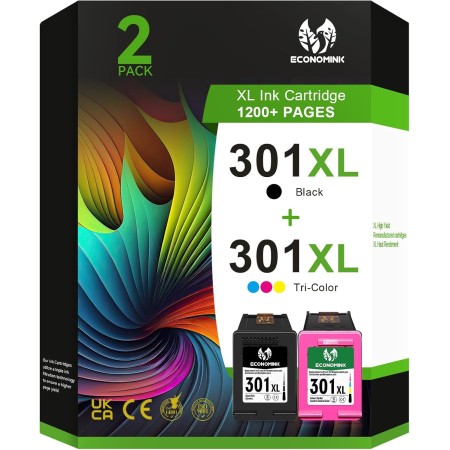Economink 301XL Cartuchos de Tinta, 301 XL Negro y Color Remanufacturado para HP 301XL Cartucho de Tinta, para DeskJet 2540 1510