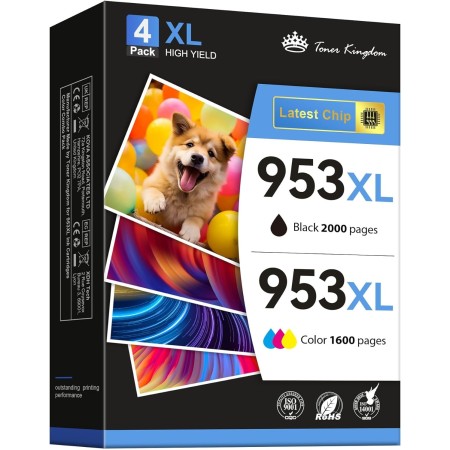 Toner Kingdom Cartuchos 953XL 953 XL Compatible para HP 953XL Pack Compatible con HP Officejet Pro 7740 7720 8710 8715 8210 8718