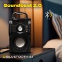OVERMAX Soundbeat 5.0 Altavoz Bluetooth USB SD AUX Radio 20W Función Karaoke Reproducción de Audio Radio FM Mini Jack Lector de