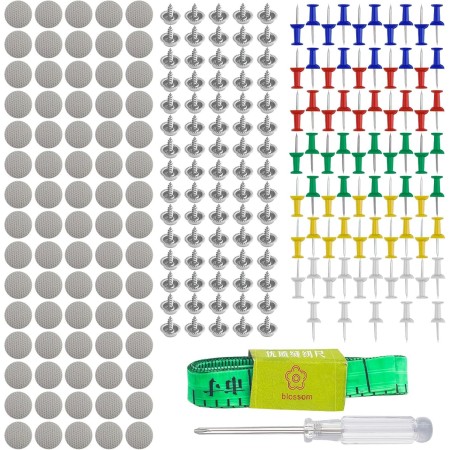 Baxcdyswe 65PCS Chinchetas Techo Coche, Botones Reparación Techo Coche con 65 Pasadores de Colores 1 Destornillador 1 Cinta