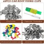 Baxcdyswe 65PCS Chinchetas Techo Coche, Botones Reparación Techo Coche con 65 Pasadores de Colores 1 Destornillador 1 Cinta