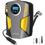 SYTUNG Inflador Ruedas Coche, Compresor Aire Portatil de Neumáticos de Coche con 3 Adaptadores de Boquilla y Luces LED