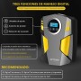 SYTUNG Inflador Ruedas Coche, Compresor Aire Portatil de Neumáticos de Coche con 3 Adaptadores de Boquilla y Luces LED