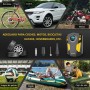 SYTUNG Inflador Ruedas Coche, Compresor Aire Portatil de Neumáticos de Coche con 3 Adaptadores de Boquilla y Luces LED