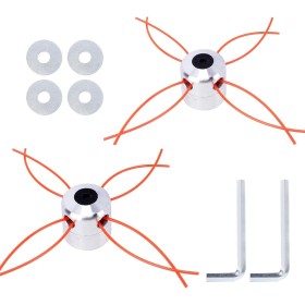 COEWUR 2pcs Cabezal Desbrozadora Universal con 8 Líneas de Nylon, Arandelas y Llaves Cabezal Hilo Aluminio Desbrozadora para