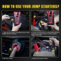 KATOROE Arrancador de Coches 4000A, 150PSI 12V Arrancador de Batería de Coche, Jump Starter con 2.5 Inch Pantalla LCD, Clips de