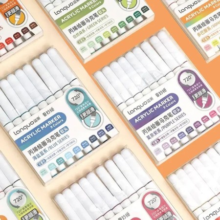 Languo 9 unids/caja pincel suave juego de rotuladores acrílicos, DIY d