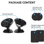 Soporte Móvil Coche, ivoler 2 Pack Soporte Magnético Móvil Coche Aluminio con 4 Pegatinas Metalicas,Iman Coche Móvil/Soporte Car