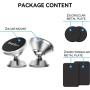 Soporte Móvil Coche, ivoler 2 Pack Soporte Magnético Móvil Coche Aluminio con 4 Pegatinas Metalicas,Iman Coche Móvil/Soporte Car