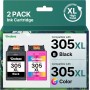 305 XL Cartuchos de Tinta 305XL Negro y Tricolor Remanufacturado para HP 305 Tinta para HP DeskJet 2710 2720 2721 2722 DeskJet