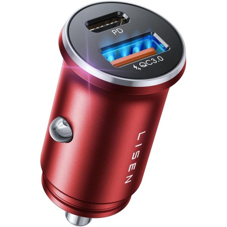 LISEN Cargador Coche Carga Rapida 69W Cargador Mechero USB C - Accesorios Coche Interior Cargador Móvil Coche Toma Mechero 12V