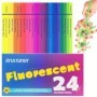 24 lápices de colores neón, juego de lápices de dibujo profesionales d