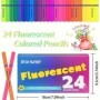 24 lápices de colores neón, juego de lápices de dibujo profesionales d